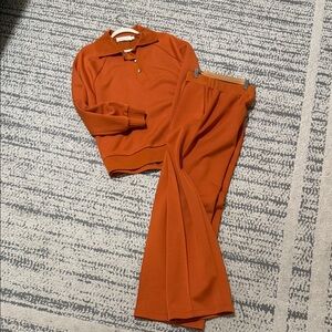 Elegant Orange Women's Knit Set